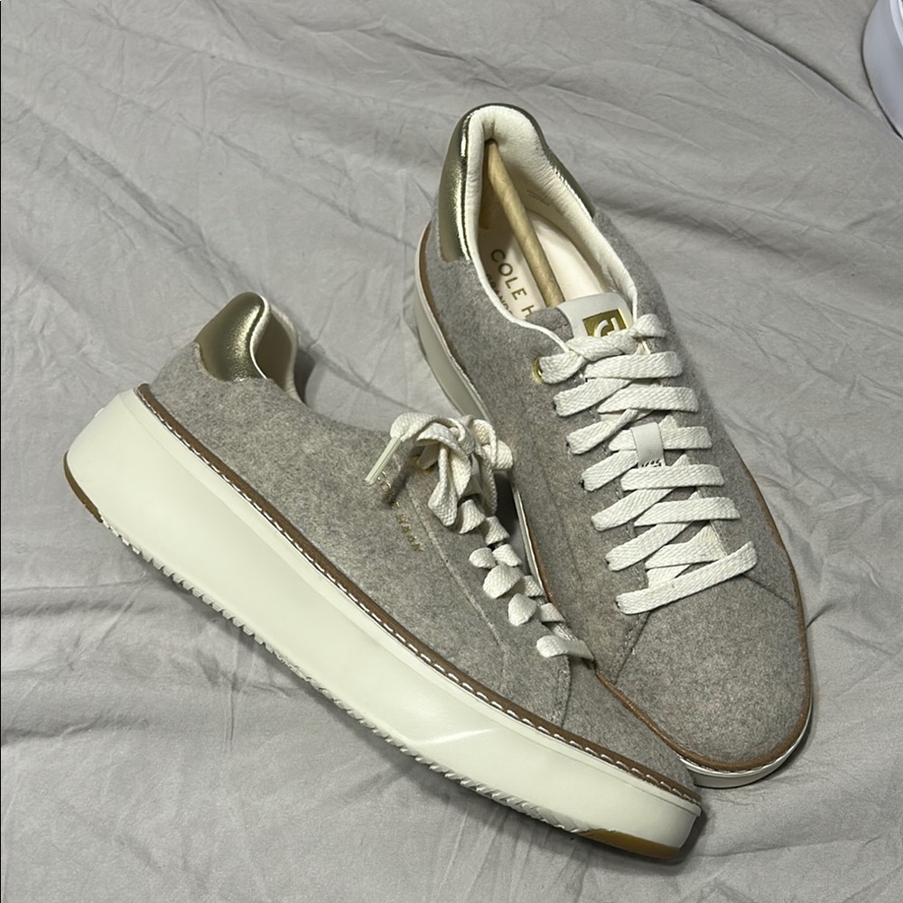 Cole Haan Oatmeal Wool with Gold Accents